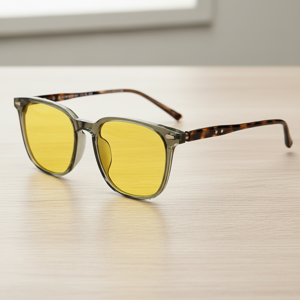 Sherry yellow-tinted night driving glasses - view 2