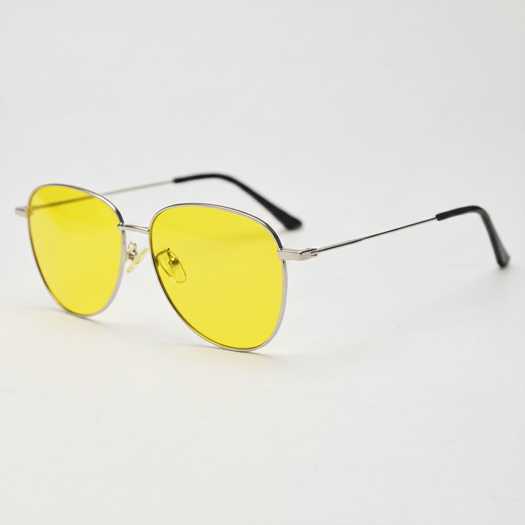 Zoe yellow-tinted night driving glasses - side view